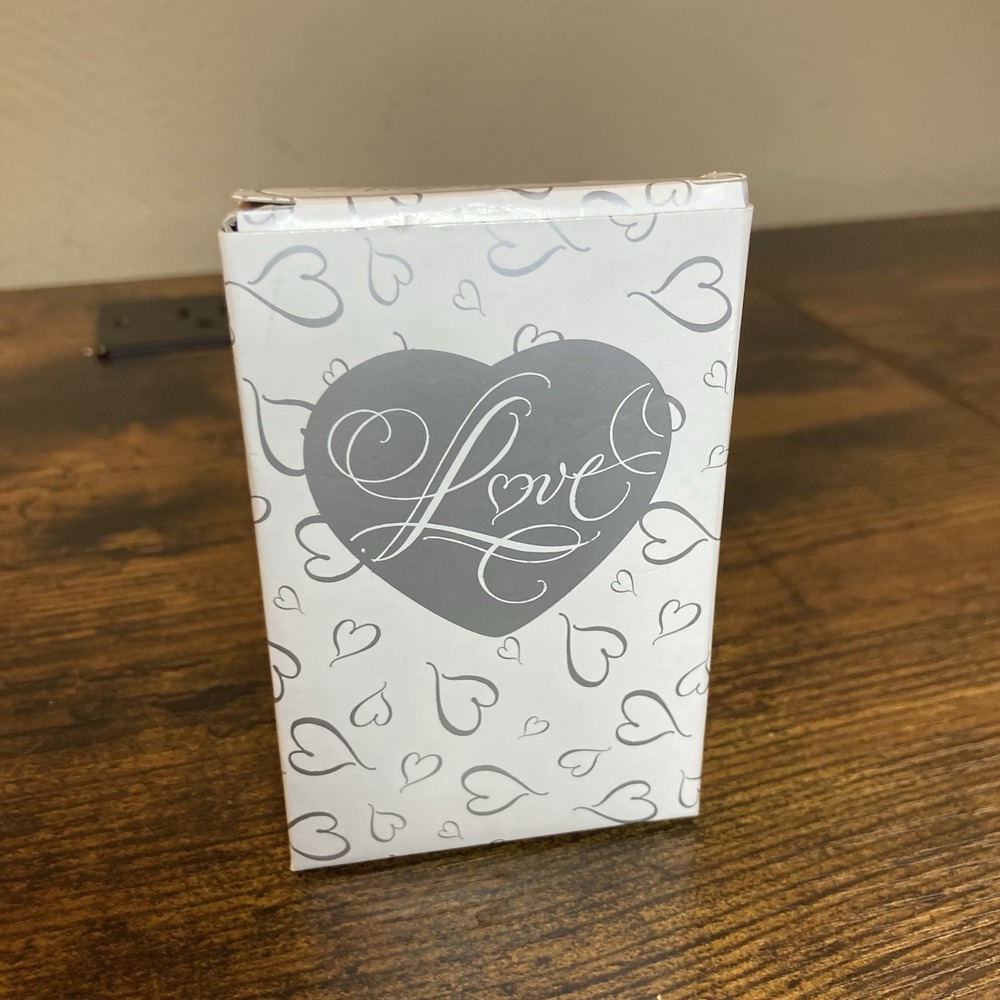 Love Design Playing Cards White/Silver Heart Valentine